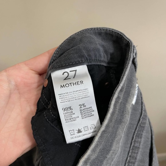 MOTHER The Looker Ankle Fray Raw Hem Skinny Denim Jeans Deep Voodoo Gray 27 - Picture 11 of 12